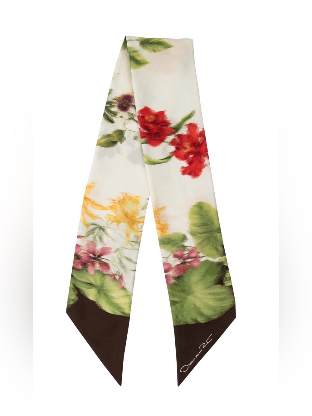 Oscar de La Renta Silk 2026 Bandeau Floral Scarf